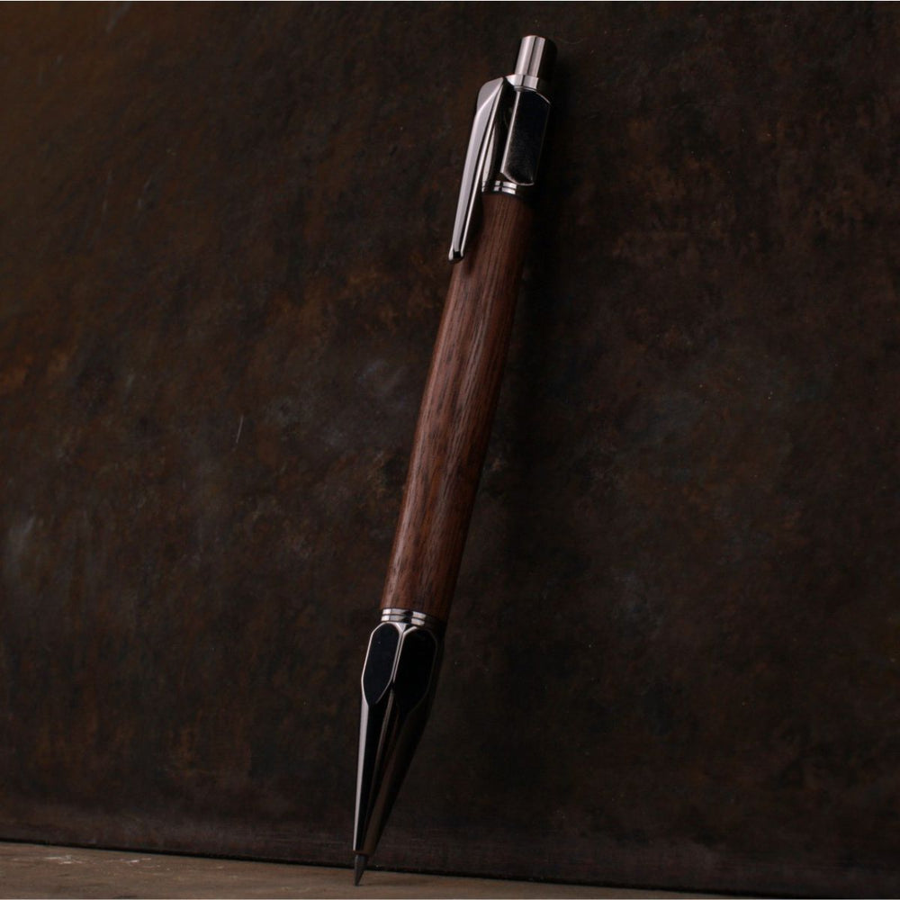 Walnut wood 2mm mechanical pencil by Forsaken Forest Gaming.