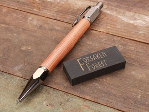 
                  
                    Aromatic Cedar wood 2mm mechanical pencil with black eraser by Forsaken Forest Designs.
                  
                