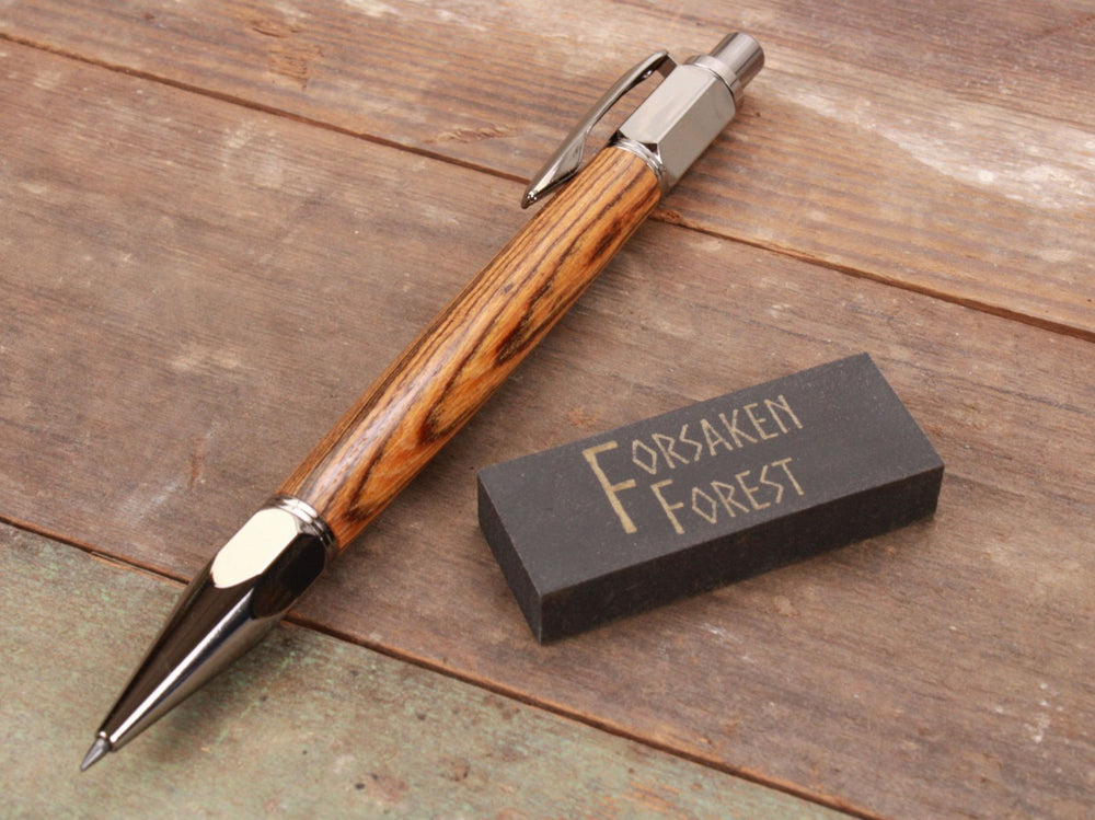 
                  
                    Bacote wood 2mm mechanical pencil with black eraser by Forsaken Forest Designs
                  
                
