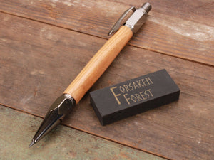 
                  
                    Cherry wood 2mm mechanical pencil with black eraser by Forsaken Forest Gaming.
                  
                