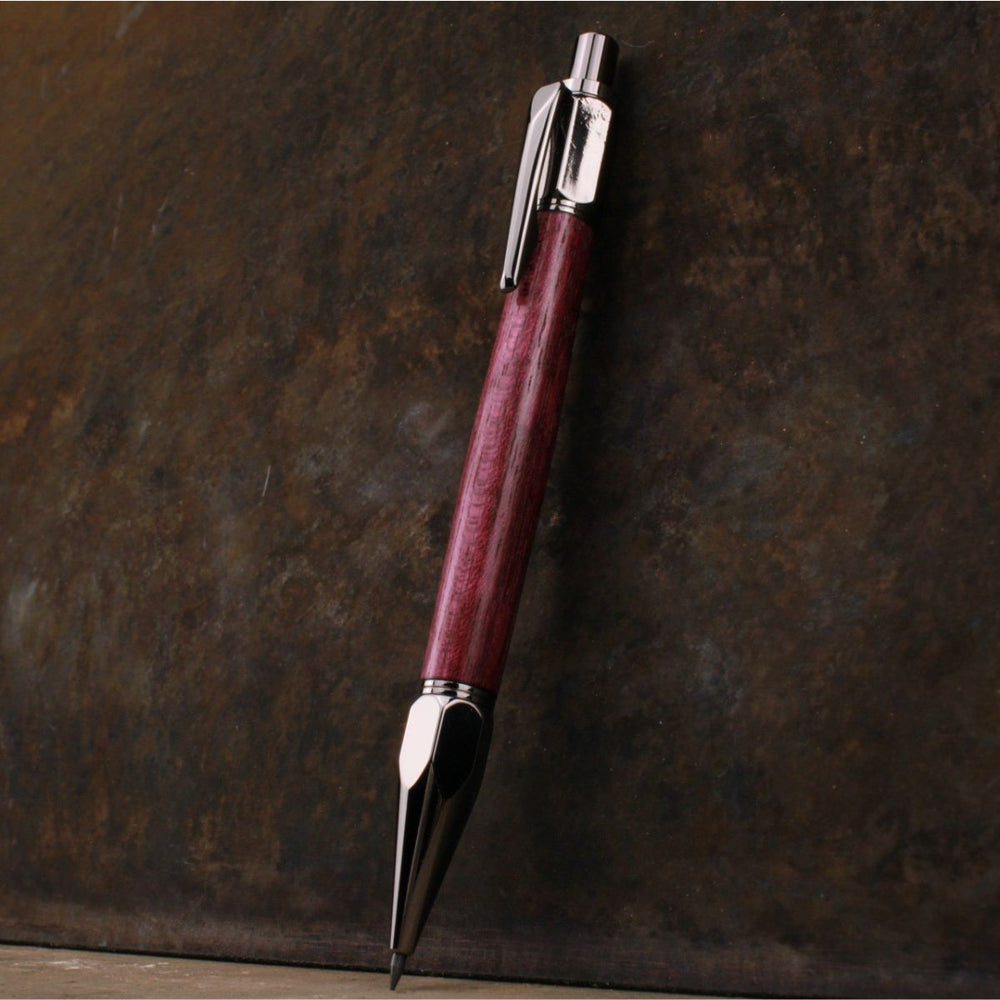 Purpleheart wood 2mm mechanical pencil by Forsaken Forest Gaming.